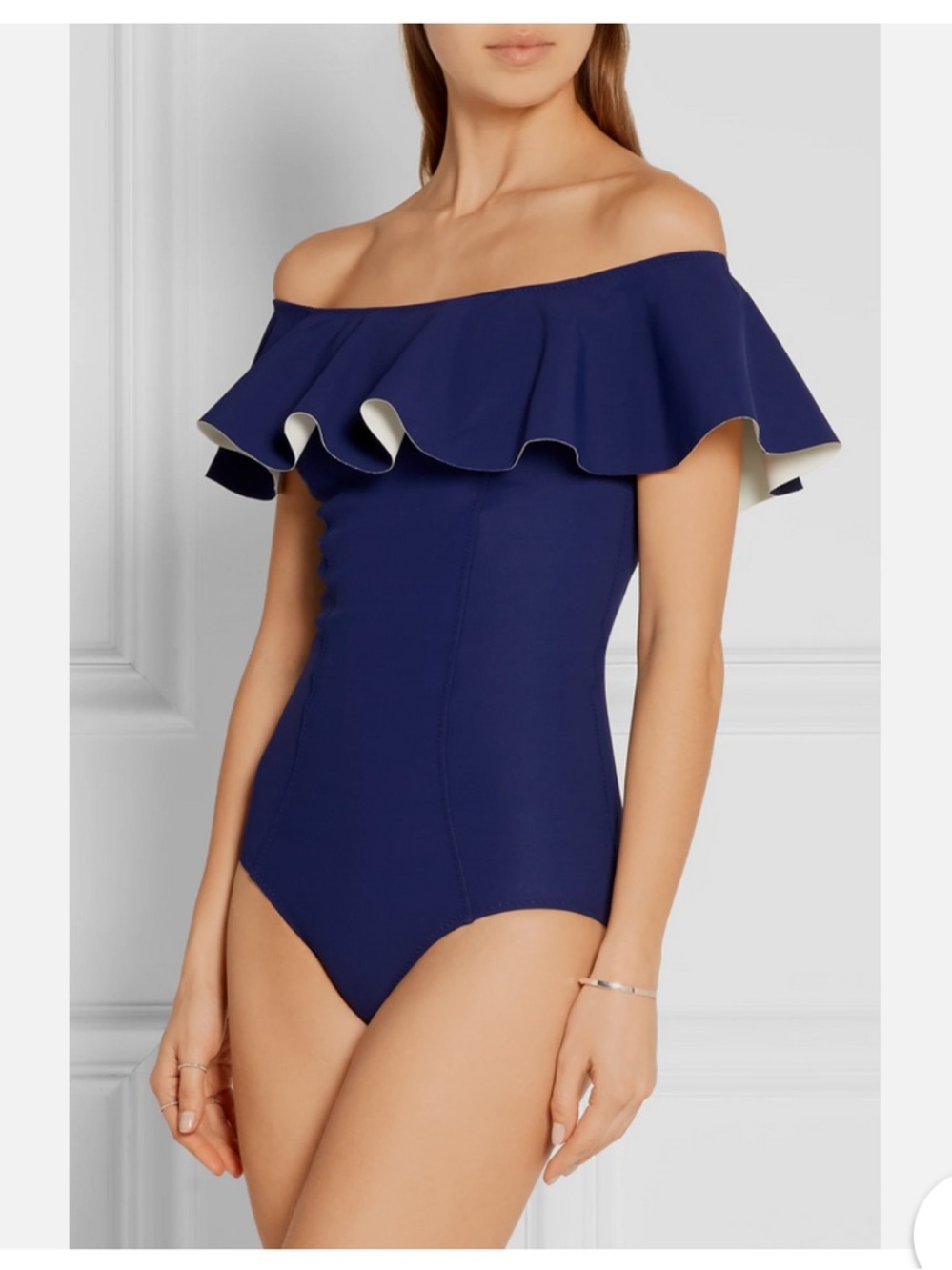Lisa Marie Fernandez off-the-shoulder one piece swimsuit size III